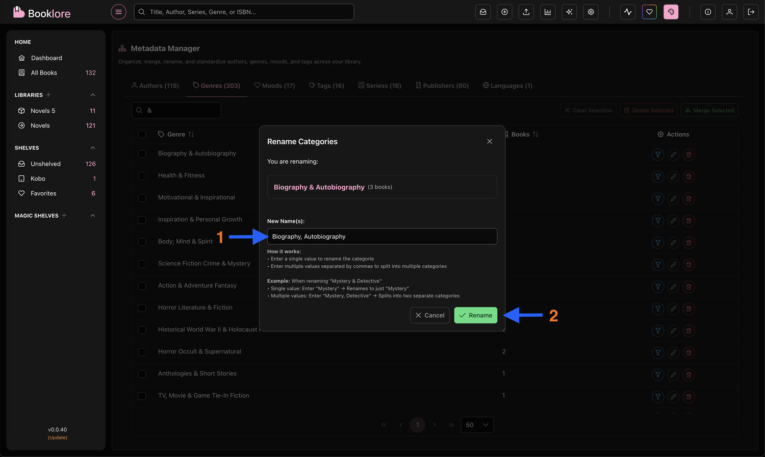 Click rename button