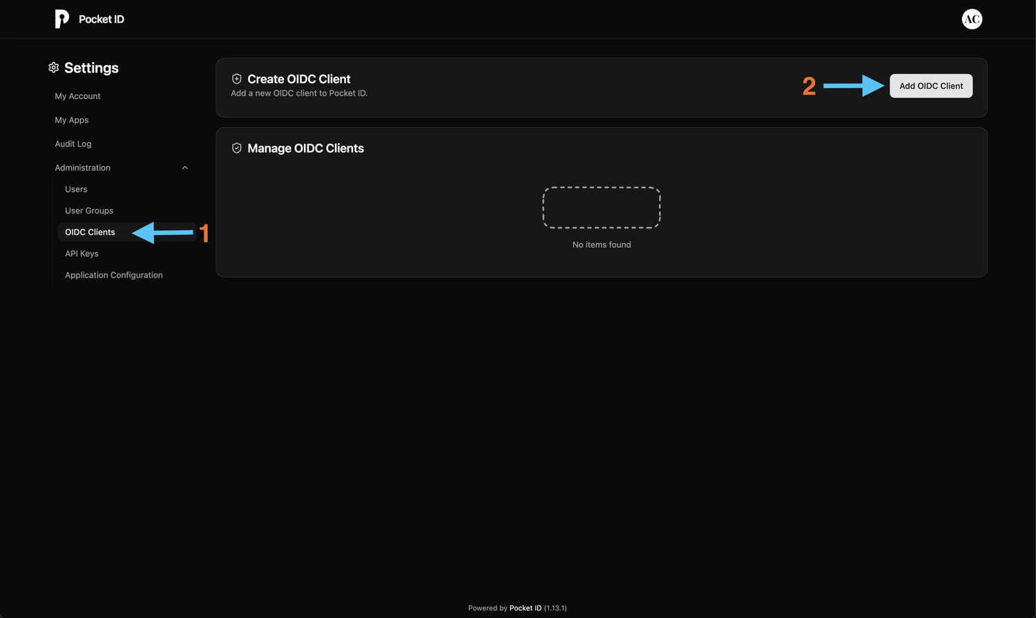 Access OIDC Client UI